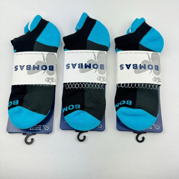 Bombas 3-Pack  Electric Blue/Black Ladies Ankle Sock - Picture 2 of 5